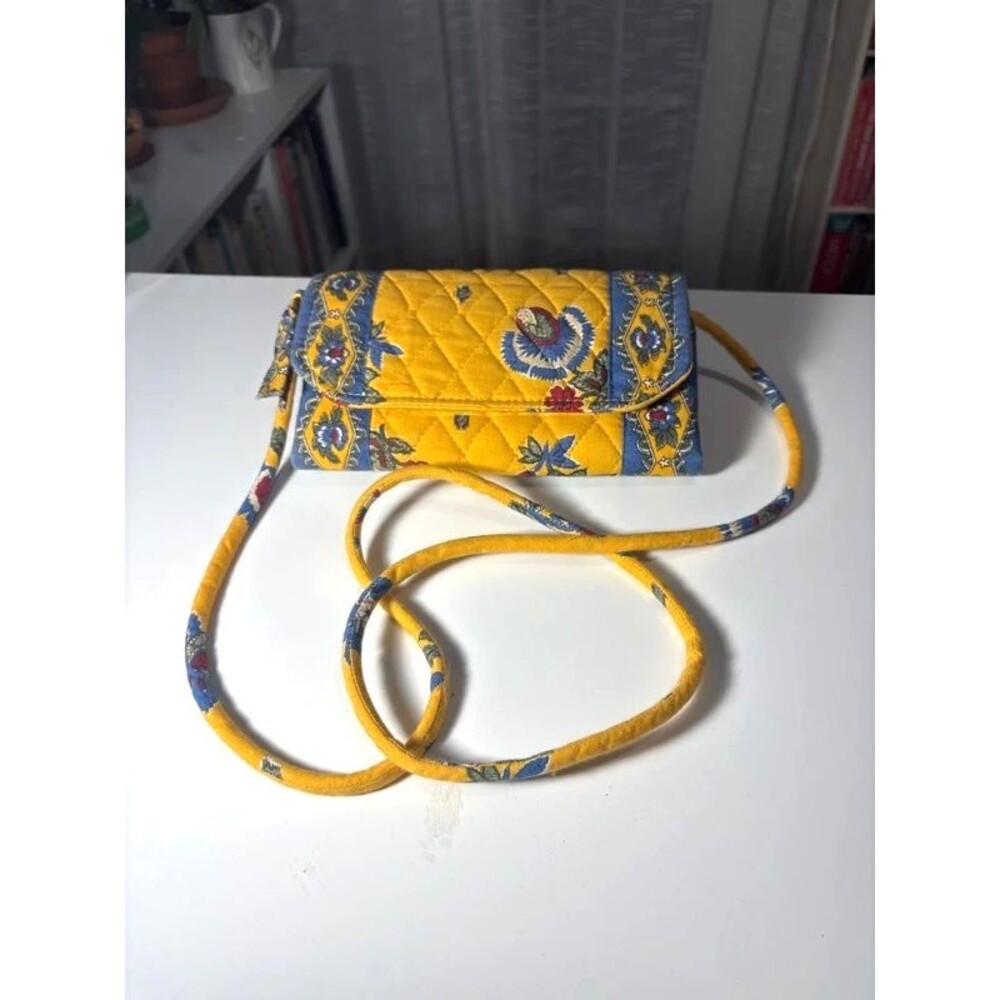 Rare Vintage 1999 Vera Bradley French Yellow Crossbody Wallet Purse
